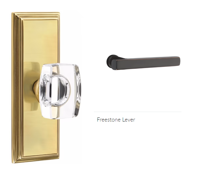 Emtek 8235FRLRH Privacy , Wilshire Non-Keyed 7" , Freestone Lever , RH - Parent