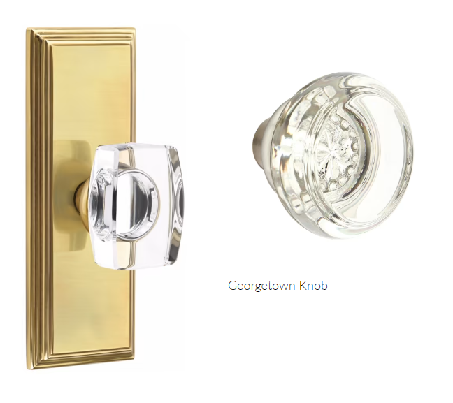 Emtek 8235GT Privacy , Wilshire Non-Keyed 7" , Georgetown Crystal Knob - Parent