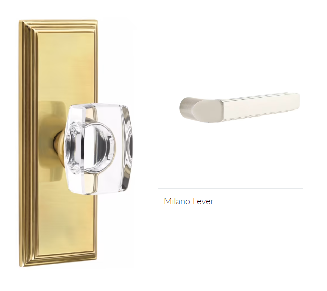 Emtek 8235MLH Privacy , Wilshire Non-Keyed 7" , Milano Lever , LH - Parent