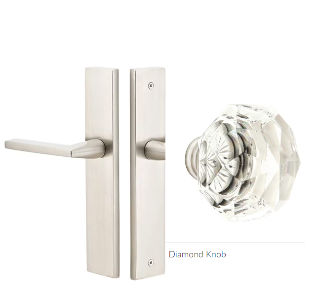 Emtek 8241CK Thumbturn Privacy , Stretto , 10" Plate , Diamond Glass Knob - Parent