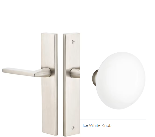 Emtek 8241IW Thumbturn Privacy , Stretto , 10" Plate , Ice White Porcelain Knob - Parent