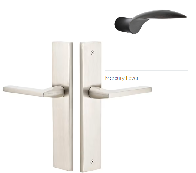 Emtek 8241MCRH Thumbturn Privacy , Stretto , 10" Plate , Mercury Lever , RH - Parent