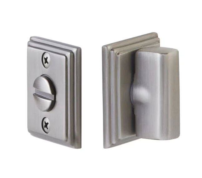 Emtek 8382.ARCUS14 Thumbturn Privacy Bolt , Double Wilshire Rosette , with Arched Thumbturn Lifetime - Parent