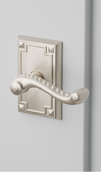 Emtek C5105RL Concealed , Passage , Arts and Crafts Rectangular Rosette , Rope Lever