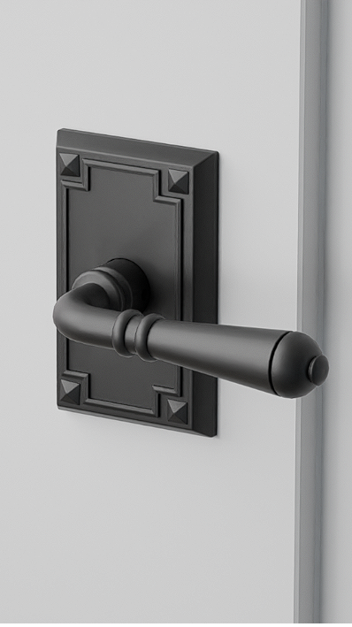 Emtek C5105T Concealed , Passage , Arts and Crafts Rectangular Rosette , Turino Lever