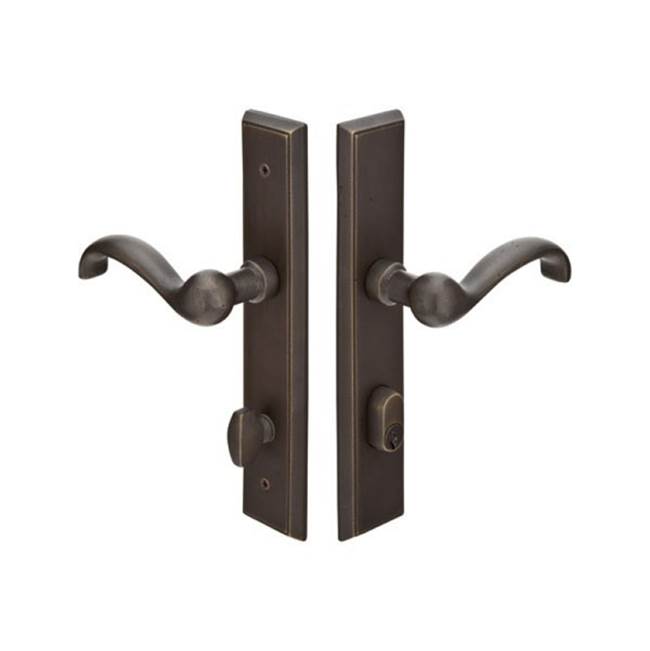 Emtek 1261LRLH Multi Point C2 , Keyed with American Cyl , Rectangular Style , 2" x 10" , Lariat Lever , LH - Parent