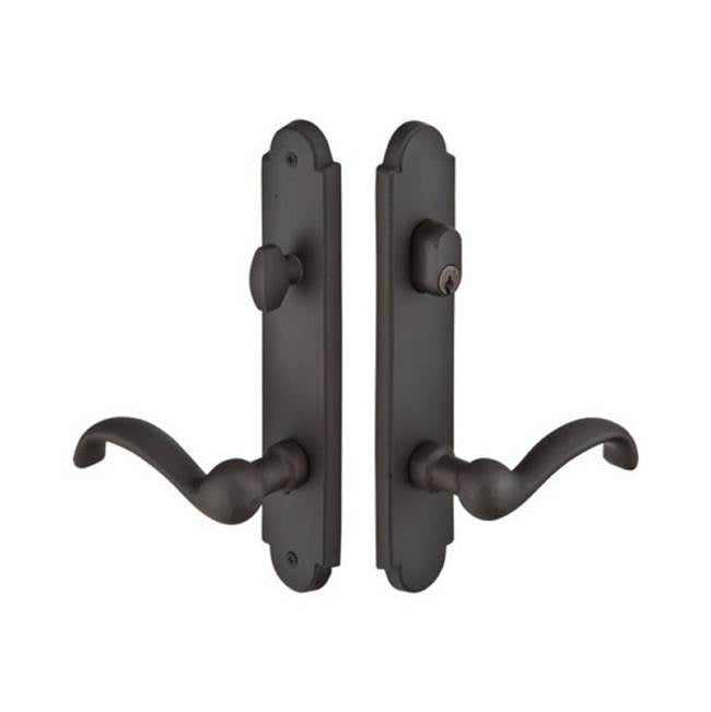 Emtek 1321ARLH Multi Point C3 , Keyed with American Cyl , Arched Style , 2" x 10" , Aurora Lever , LH - Parent