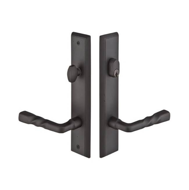 Emtek 1361ARRH Multi Point C3 , Keyed with American Cyl , Rectangular Style , 2" x 10" , Aurora Lever , RH - Parent