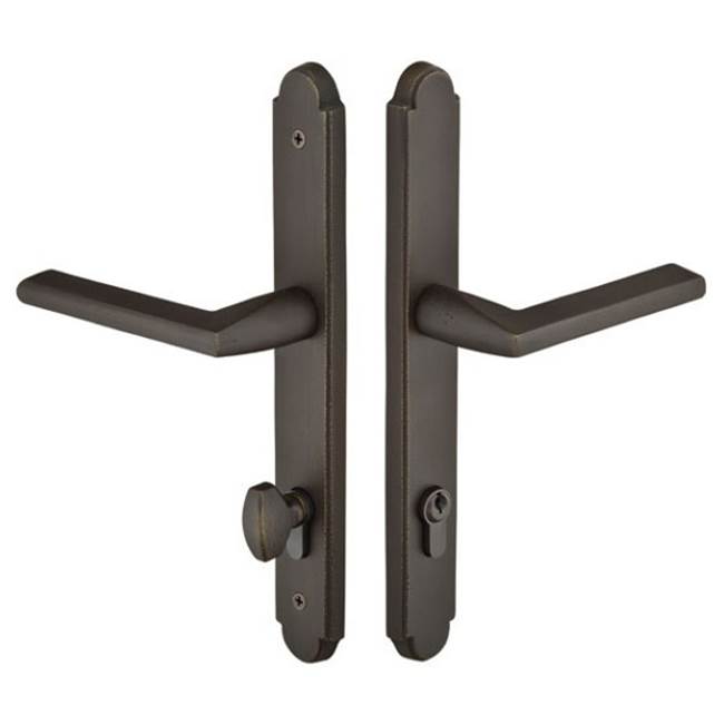 Emtek 1511LRRH Multi Point C5 , Keyed with Euro Profile Cyl , Arched Style , 1-1/2" x 11" , Lariat Lever , RH - Parent