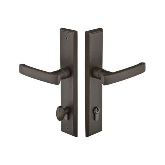 Emtek 1561LRRH Multi Point C5 , Keyed with Euro Profile Cyl , Rectangular Style , 2" x 10" , Lariat Lever , RH - Parent