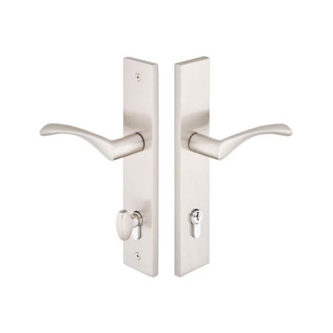 Emtek 15B1GVLH Multi Point C5 , Keyed with Euro Profile Cyl , Modern Style , 2" x 10" , Geneva Lever , LH - Parent
