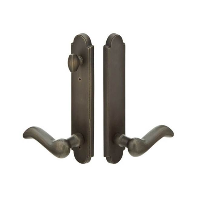 Emtek 1726CRRH Multi Point C7 , Non-Keyed American T-turn IS , Fixed Handles , Arched Style , 2" x 10" , Cimarron Lever , RH - Parent