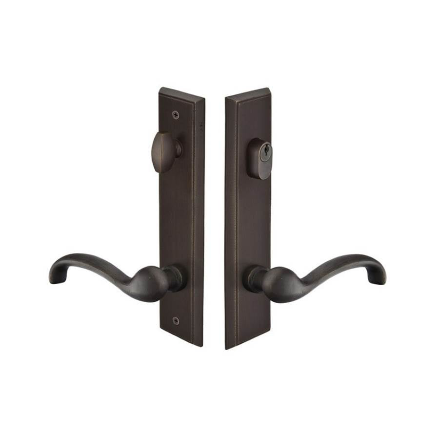 Emtek 1861CRRH MultiPointC8 , Keyed with AmericanCyl , Rectangular Style , 2"x10" , Cimarron Lever , RH - Parent