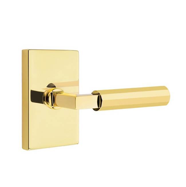 Emtek C5212.LS.FA Concealed Fastener , Privacy , Modern Rectangular Rosette , L-Square Stem , Faceted Handle - Parent
