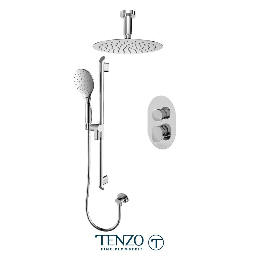 Tenzo F-FLPB32-21331-CR Trim For Fluvia T-Box Kit 2 Functions Pressure Balance Chrome Finish