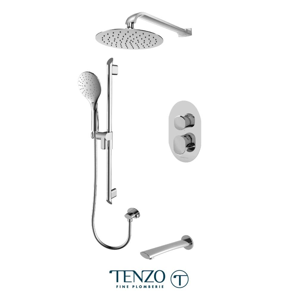 Tenzo F-FLPB33-501115-CR Trim For Fluvia T-Box Kit 3 Functions Pressure Balance Chrome Finish