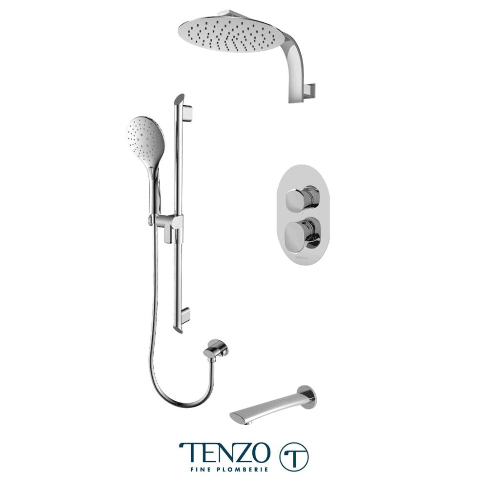Tenzo F-FLPB33-501195-CR Trim For Fluvia T-Box Kit 3 Functions Pressure Balance Chrome Finish