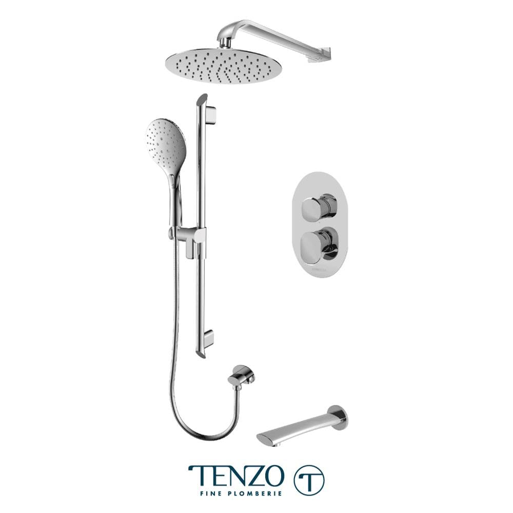 Tenzo F-FLPB33-503115-CR Trim For Fluvia T-Box Kit 3 Functions Pressure Balance Chrome Finish