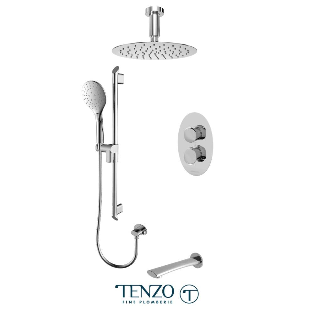 Tenzo F-FLPB33-511315-CR Trim For Fluvia T-Box Kit 3 Functions Pressure Balance Chrome Finish