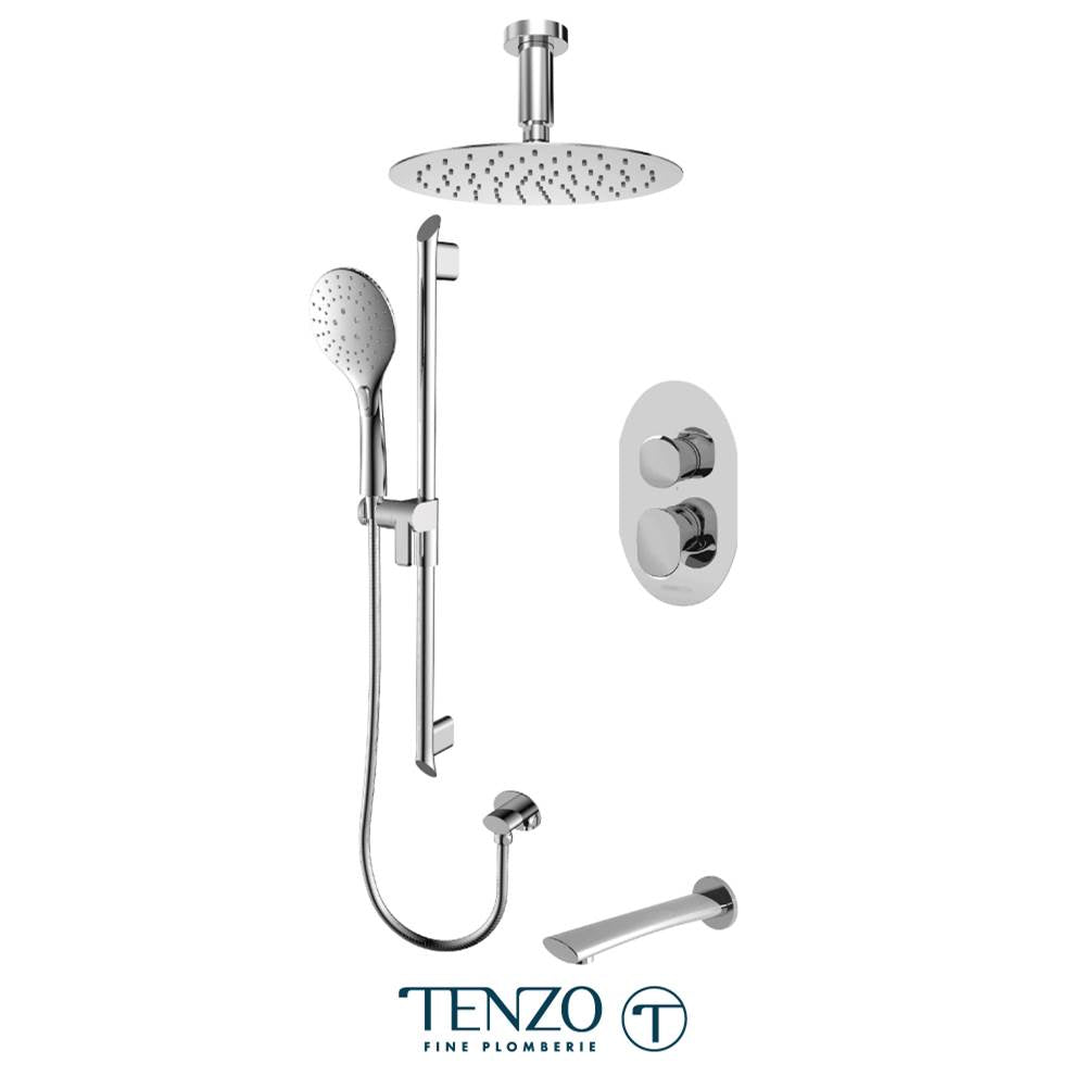 Tenzo F-FLPB33-513315-CR Trim For Fluvia T-Box Kit 3 Functions Pressure Balance Chrome Finish