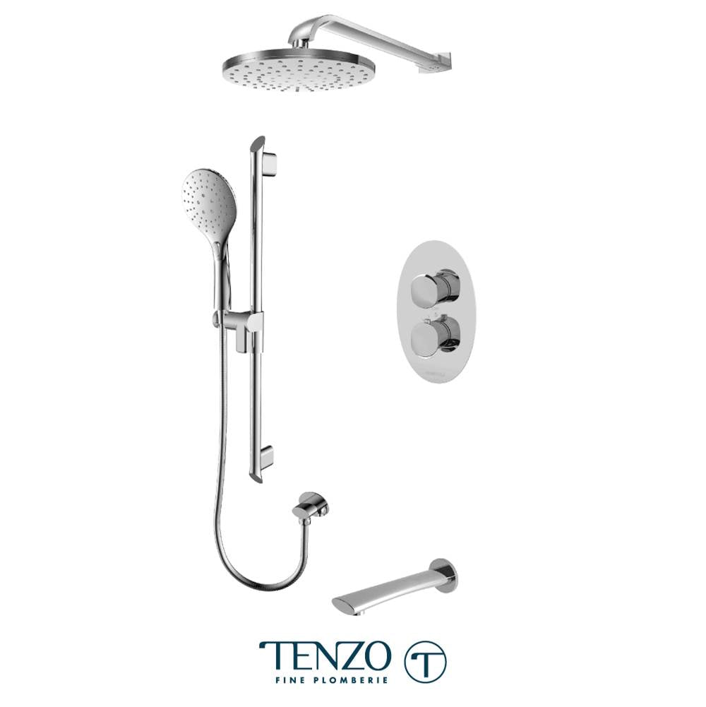 Tenzo F-FLT33-501145-CR Trim For Fluvia T-Box Kit 3 Functions Thermo Chrome Finish