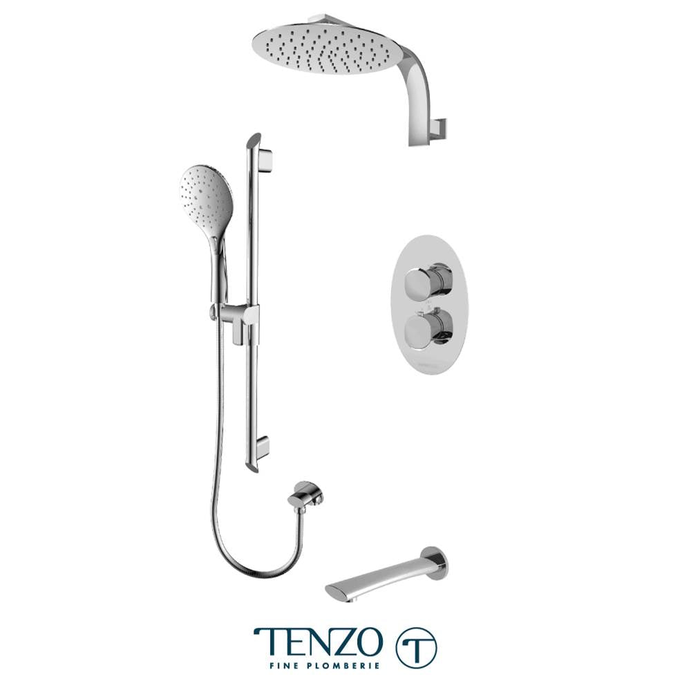 Tenzo F-FLT33-501195-CR Trim For Fluvia T-Box Kit 3 Functions Thermo Chrome Finish