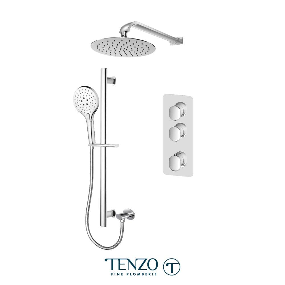 Tenzo F-FLT42-20216-CR Trim For Fluvia Extenza Kit 2 Functions Thermo Chrome Finish