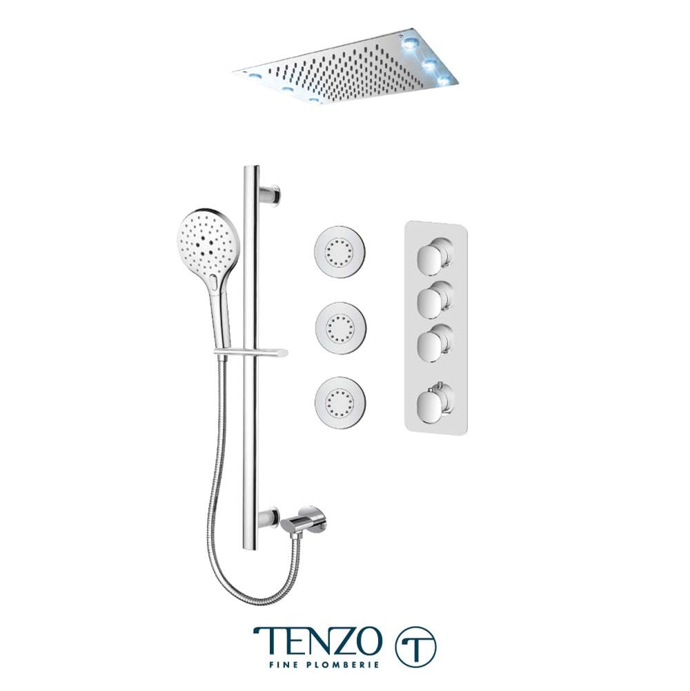 Tenzo F-FLT43-592438-CR Trim For Fluvia Extenza Kit 3 Functions Thermo Chrome Finish