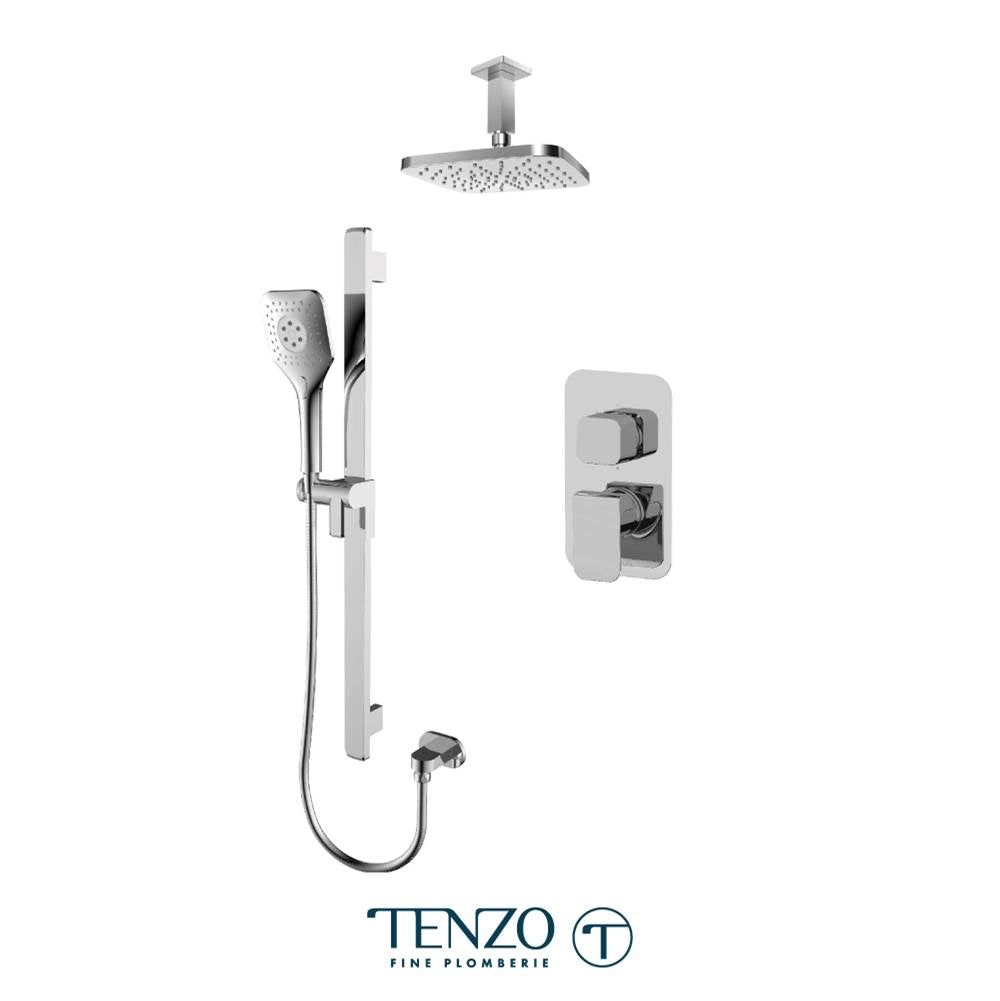 Tenzo F-QUPB32-21134-CR Trim For Quantum T-Box Kit 2 Functions Pressure Balance Chrome Finish
