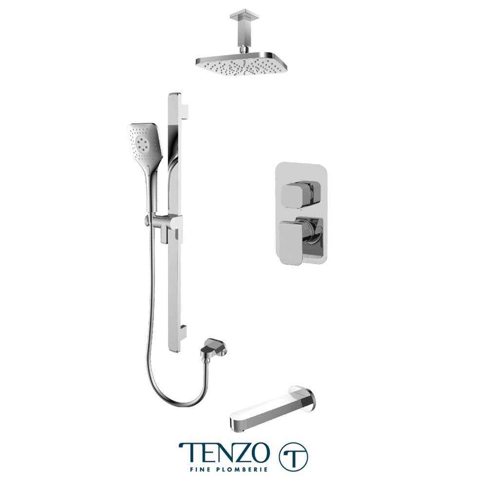 Tenzo F-QUPB33-511345-CR Trim For Quantum T-Box Kit 3 Functions Pressure Balance Chrome Finish