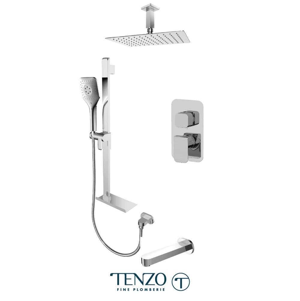 Tenzo F-QUPB33-513315-CR Trim For Quantum T-Box Kit 3 Functions Pressure Balance Chrome Finish