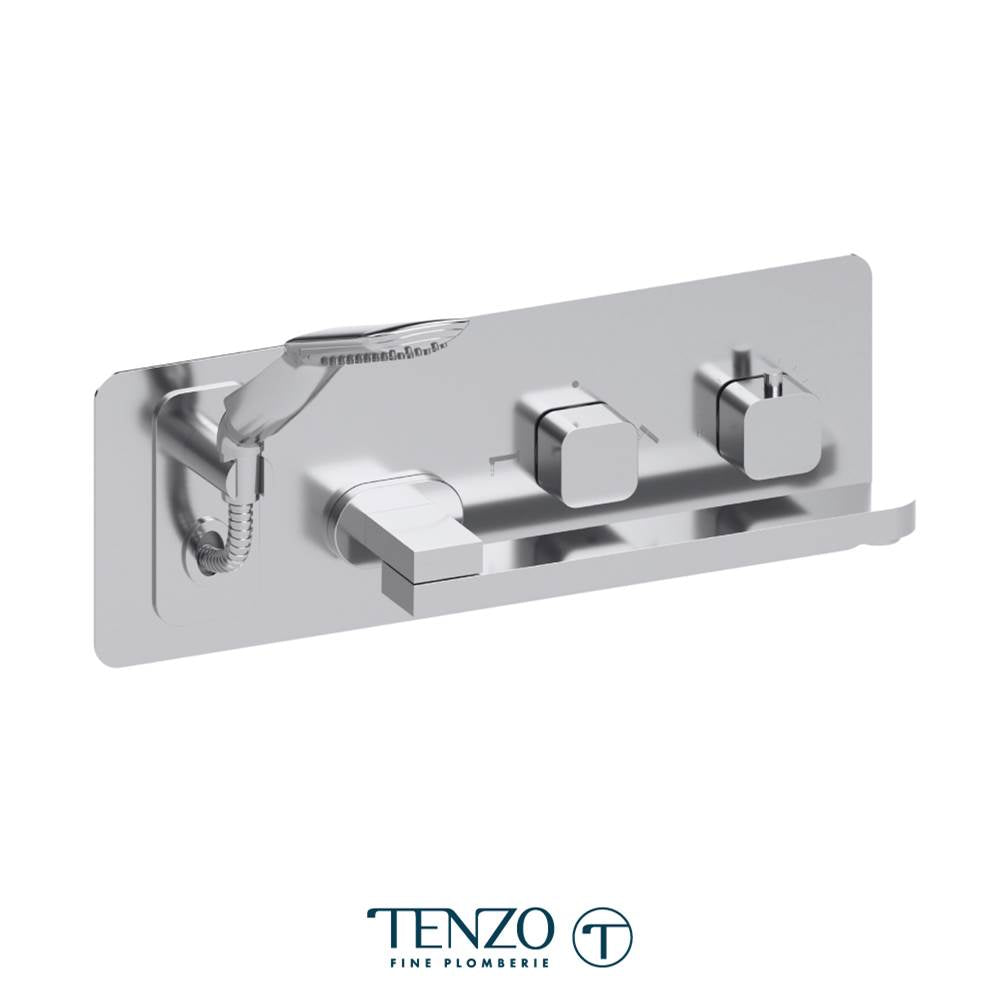 Tenzo F-QUT74-CR Trim For Wall Mount Tub Faucet With Swivel Spout Quantum Chrome