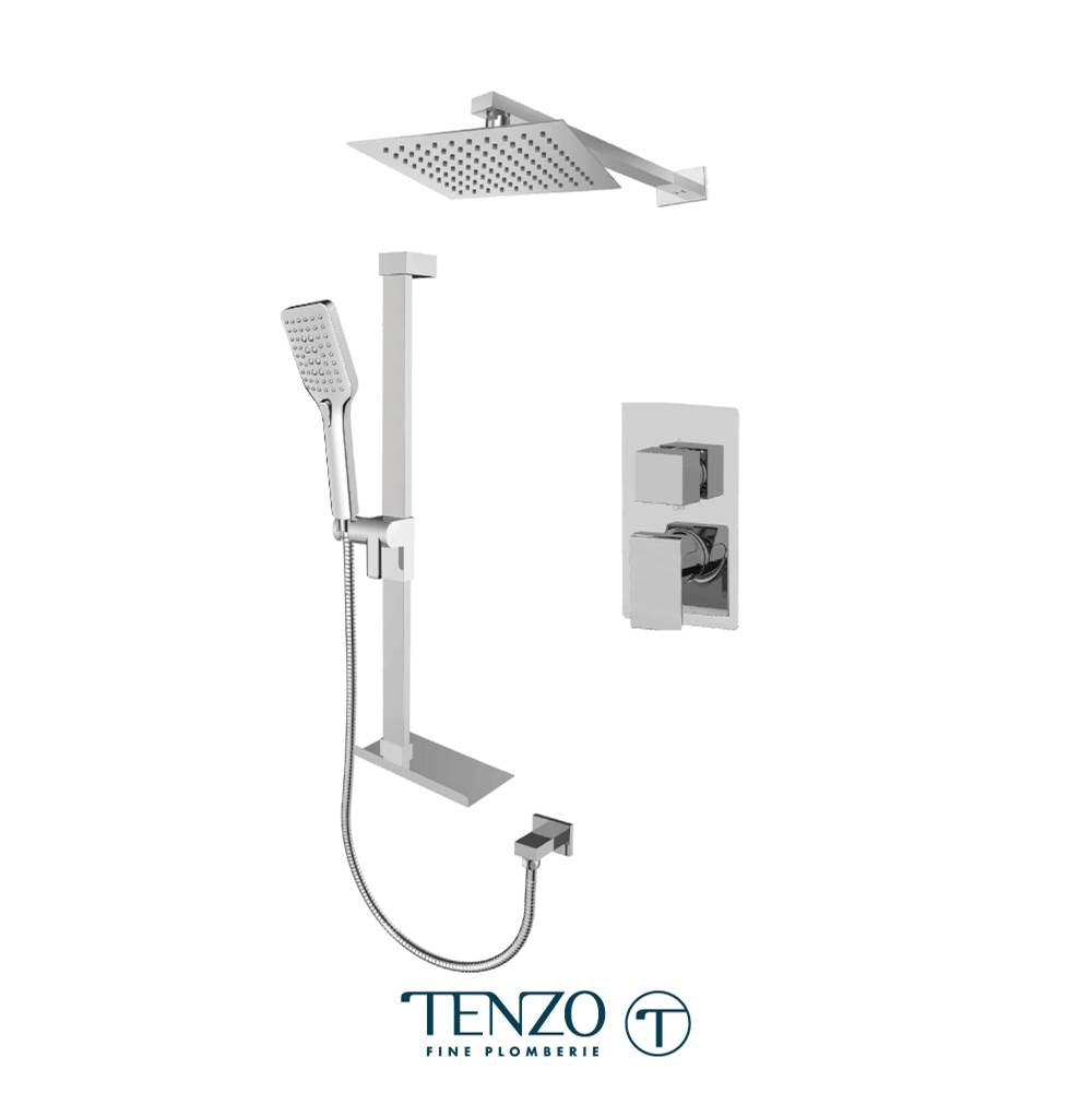 Tenzo F-SLPB32-20311-CR Trim For Slik T-Box Kit 2 Functions Pressure Balance Chrome Finish