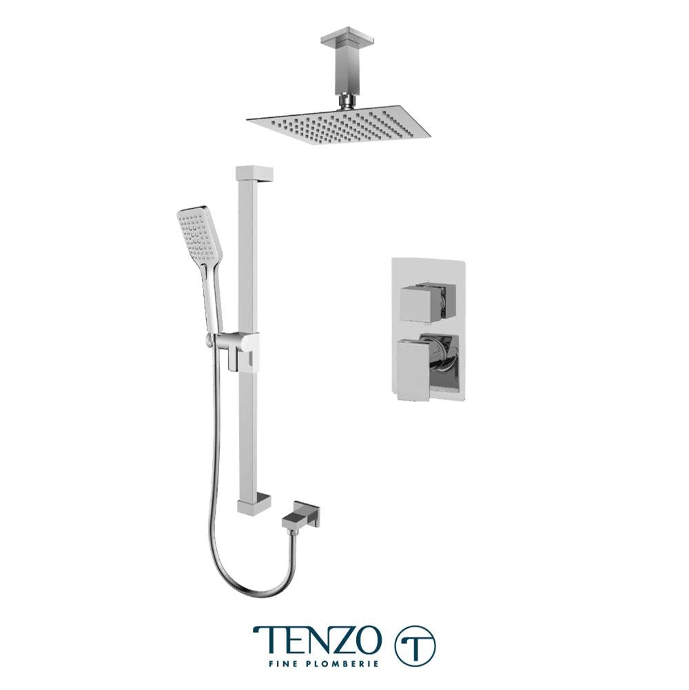 Tenzo F-SLPB32-21131-CR Trim For Slik T-Box Kit 2 Functions Pressure Balance Chrome Finish