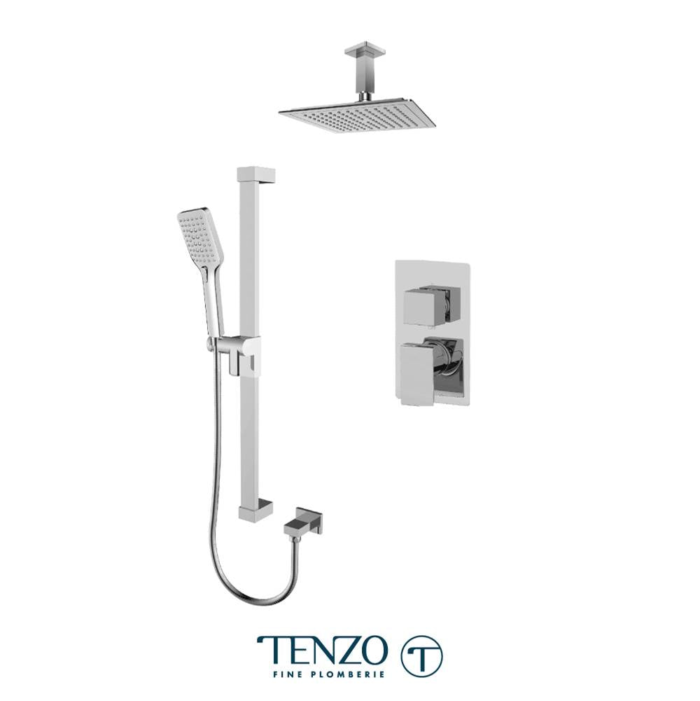 Tenzo F-SLPB32-21134-CR Trim For Slik T-Box Kit 2 Functions Pressure Balance Chrome Finish