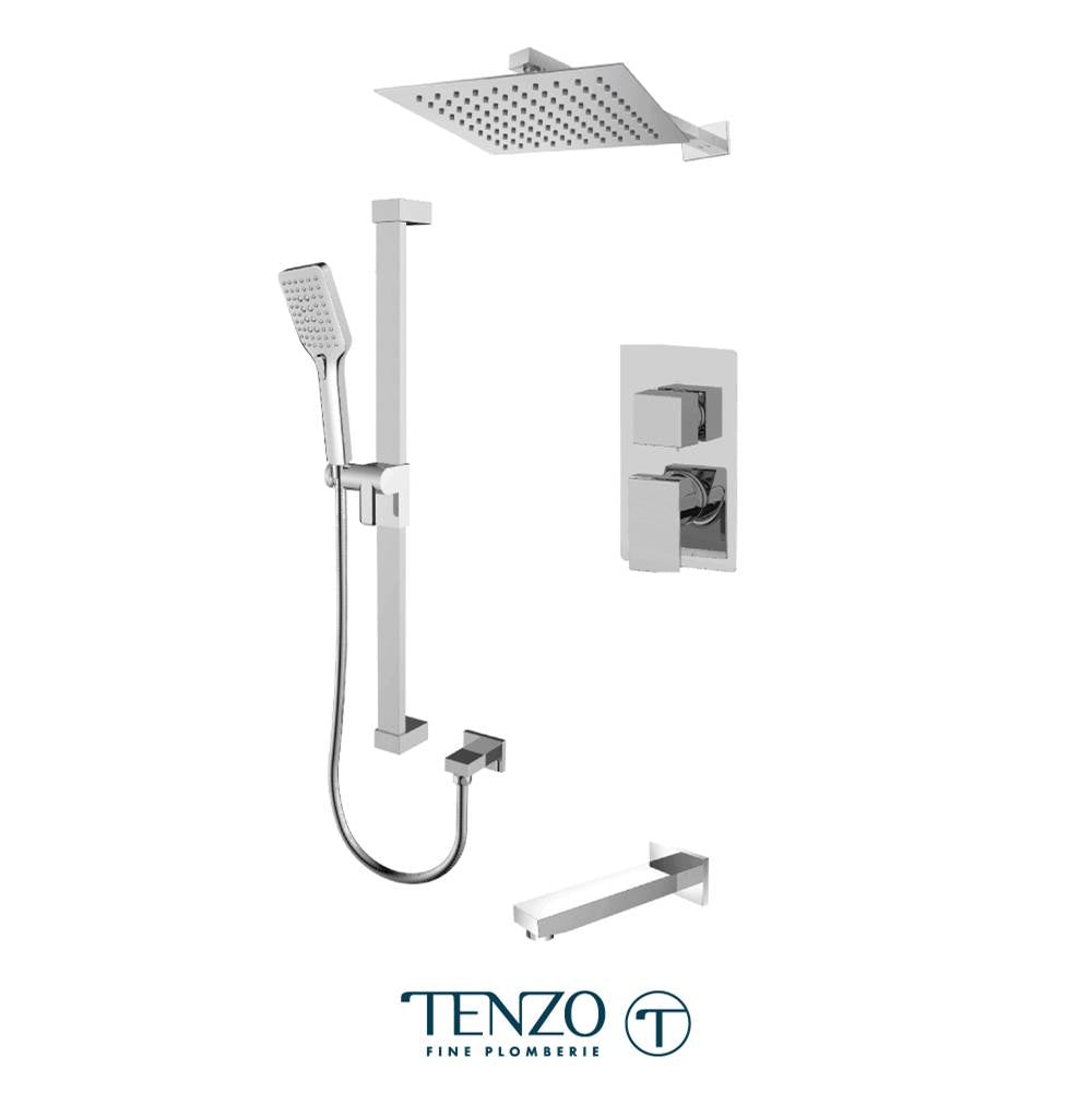 Tenzo F-SLPB33-501115-CR Trim For Slik T-Box Kit 3 Functions Pressure Balance Chrome Finish