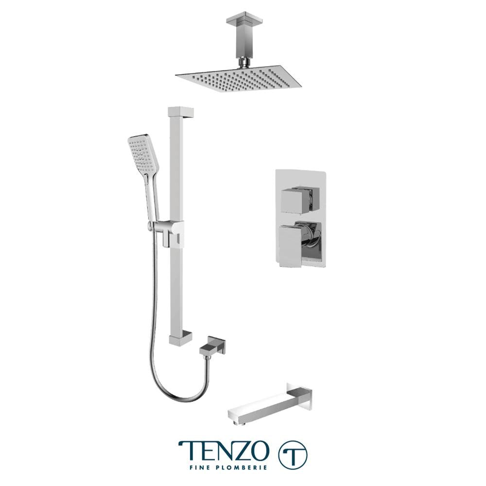 Tenzo F-SLPB33-511315-CR Trim For Slik T-Box Kit 3 Functions Pressure Balance Chrome Finish