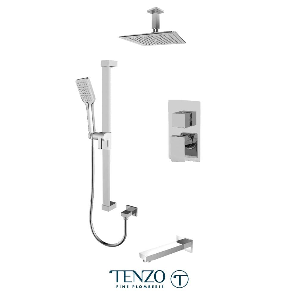 Tenzo F-SLPB33-511345-CR Trim For Slik T-Box Kit 3 Functions Pressure Balance Chrome Finish
