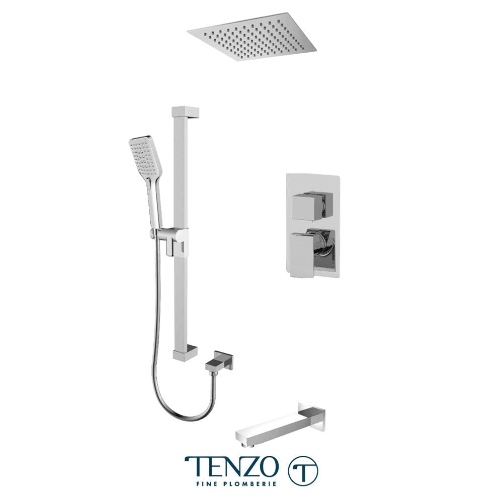 Tenzo F-SLPB33-511615-CR Trim For Slik T-Box Kit 3 Functions Pressure Balance Chrome Finish