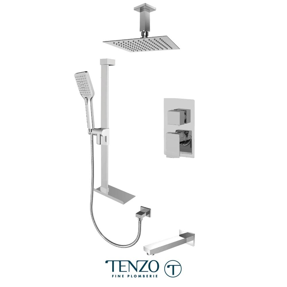 Tenzo F-SLPB33-513315-CR Trim For Slik T-Box Kit 3 Functions Pressure Balance Chrome Finish