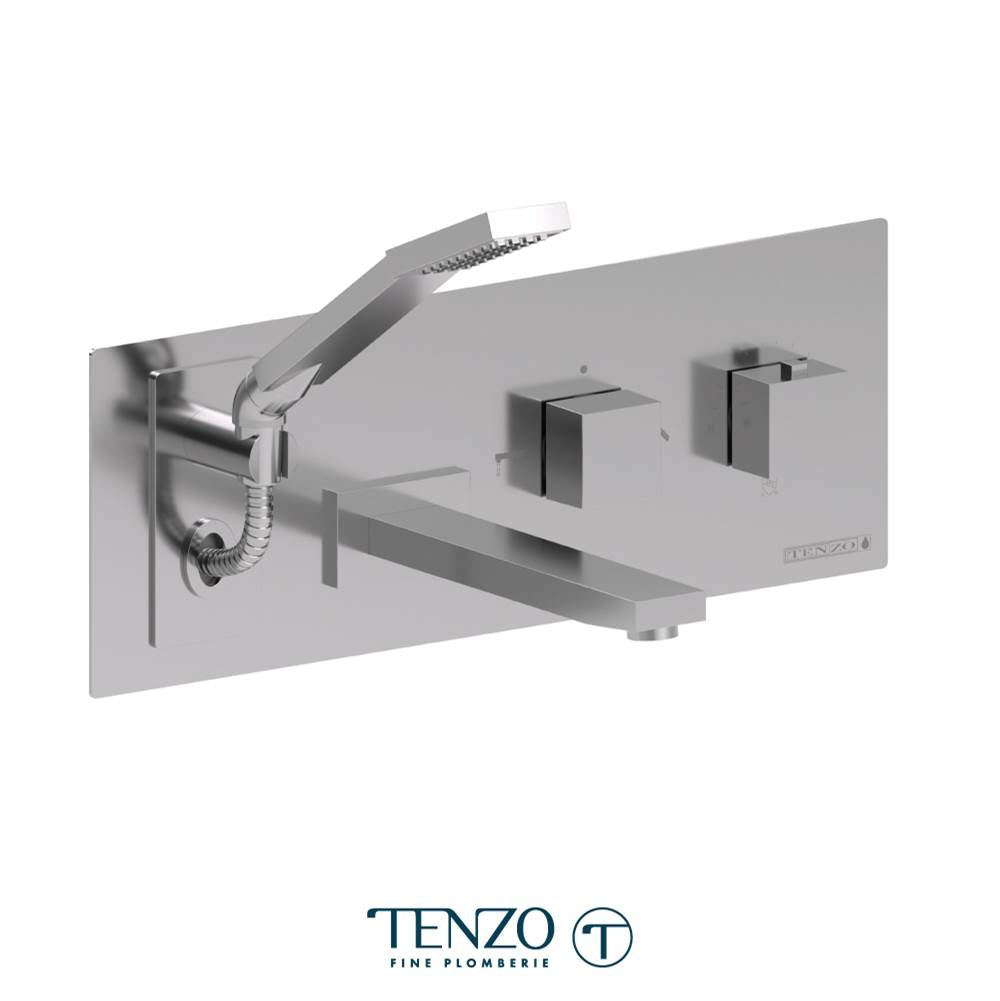Tenzo F-SLT73-CR Trim For Wall Mount Tub Faucet With Retractable Hose Slick Chrome