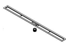 Infinity Drain FCB 65C 49-60 SS Custom FCB Double Waterproofing Channel 49"-60" Length With Custom 2" Threaded Outlet Location