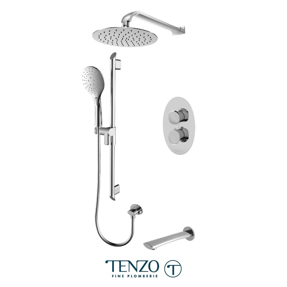 Tenzo FLT33-503115-CR Fluvia T-Box Kit 3 Functions Thermo Chrome Finish