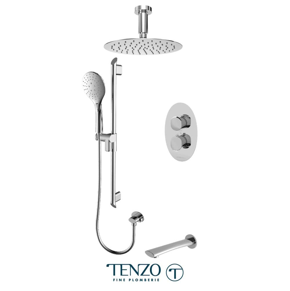 Tenzo FLT33-513315-CR Fluvia T-Box Kit 3 Functions Thermo Chrome Finish