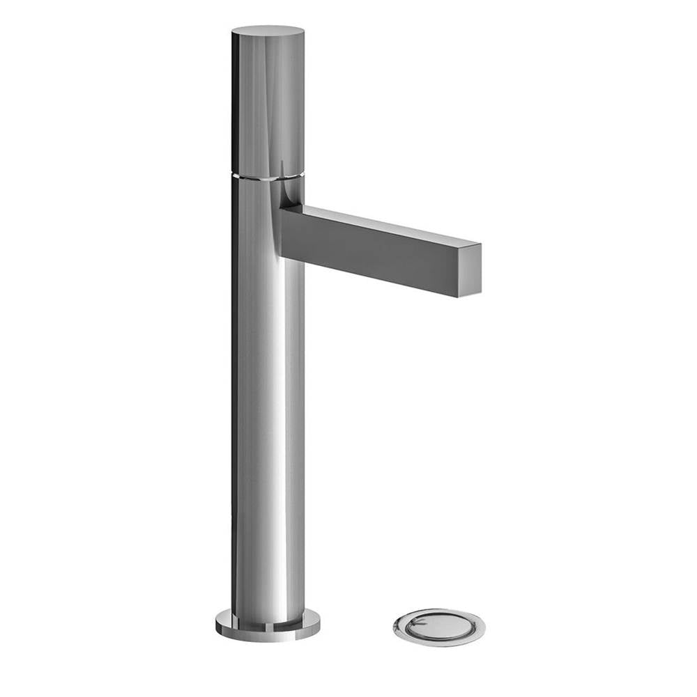 Franz Viegener FV181.02/J2P Lollipop Tall Vessel Height, Single Handle Lavatory Set, Plain Cylinder Handle, With Push-down Pop-up Drain Assembly
