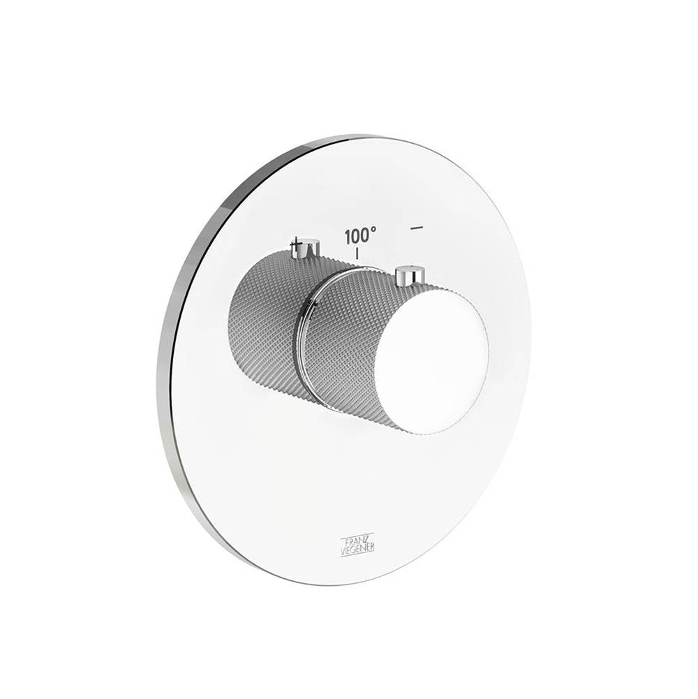 Franz Viegener FV217K.0 Universal Knurling Thermostatic Wall Valve, Knurling Cylinder Handle Trim Only
