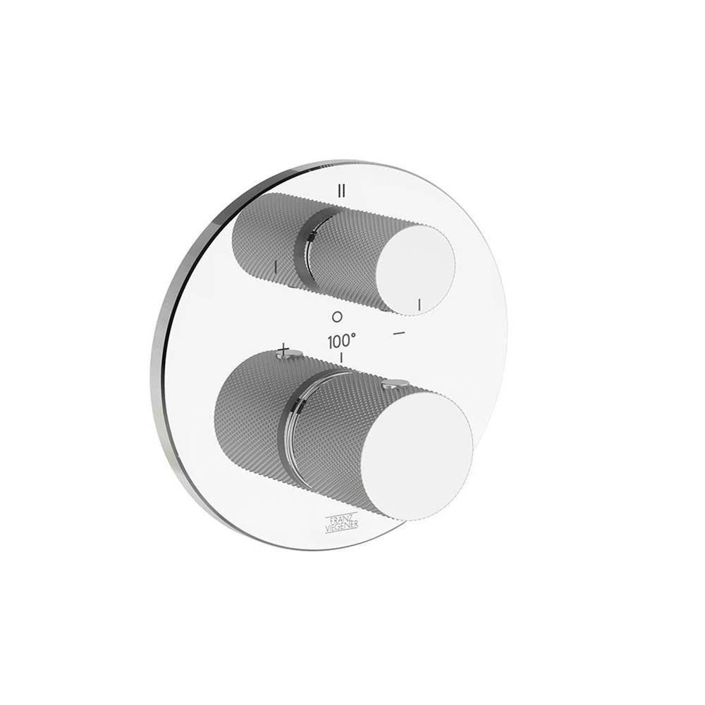 Franz Viegener FV247K.0 Universal Knurling Thermostatic Wall Valve With Three Outlets - Trim Only - Parent