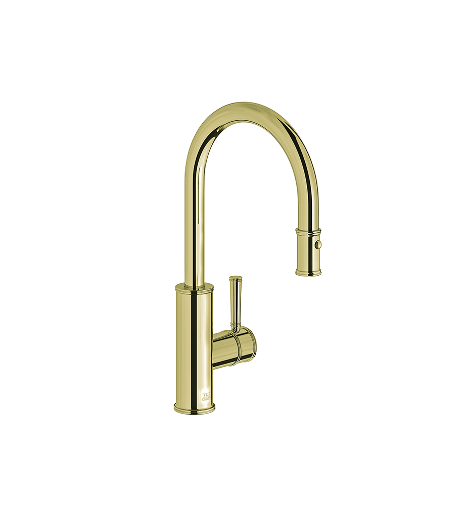 Franz Viegener FV412/K3 Classic Kitchen Single Handle Deck Mount Kitchen Mixer With Pullout Sprayer. Flexible Hose Included.