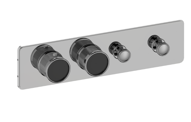 Graff G-18012HBD-T Riva Traditional 2-Button Paired Knob Diamond Knurl Horizontal Trim - Parent