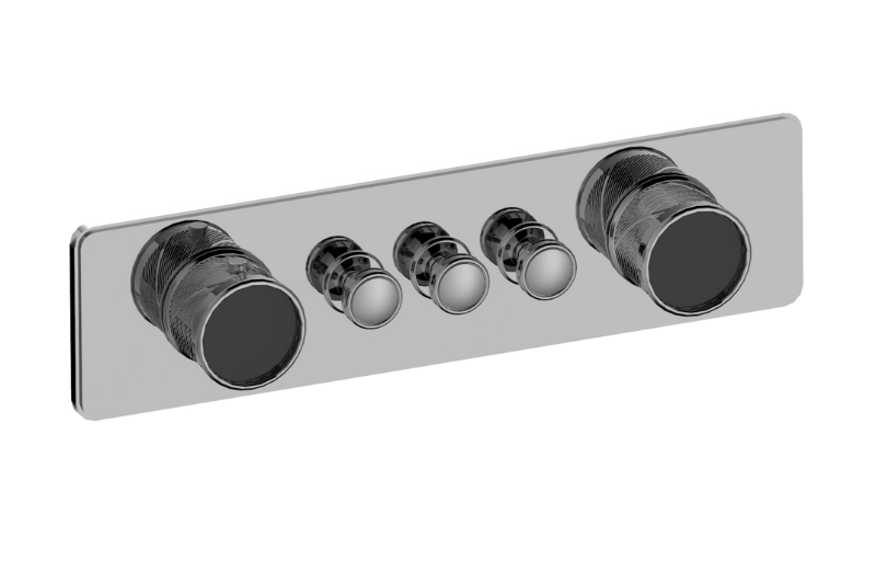 Graff G-18013HAQ-T Riva Traditional 3-Button Split Knob Oblique Knurl Horizontal Trim - Parent